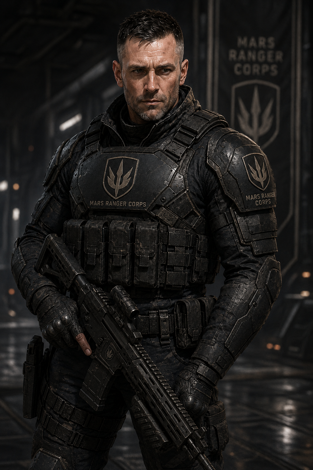 Silas Spyder McGlaughflin, Mars Ranger combat engineer and knife specialist