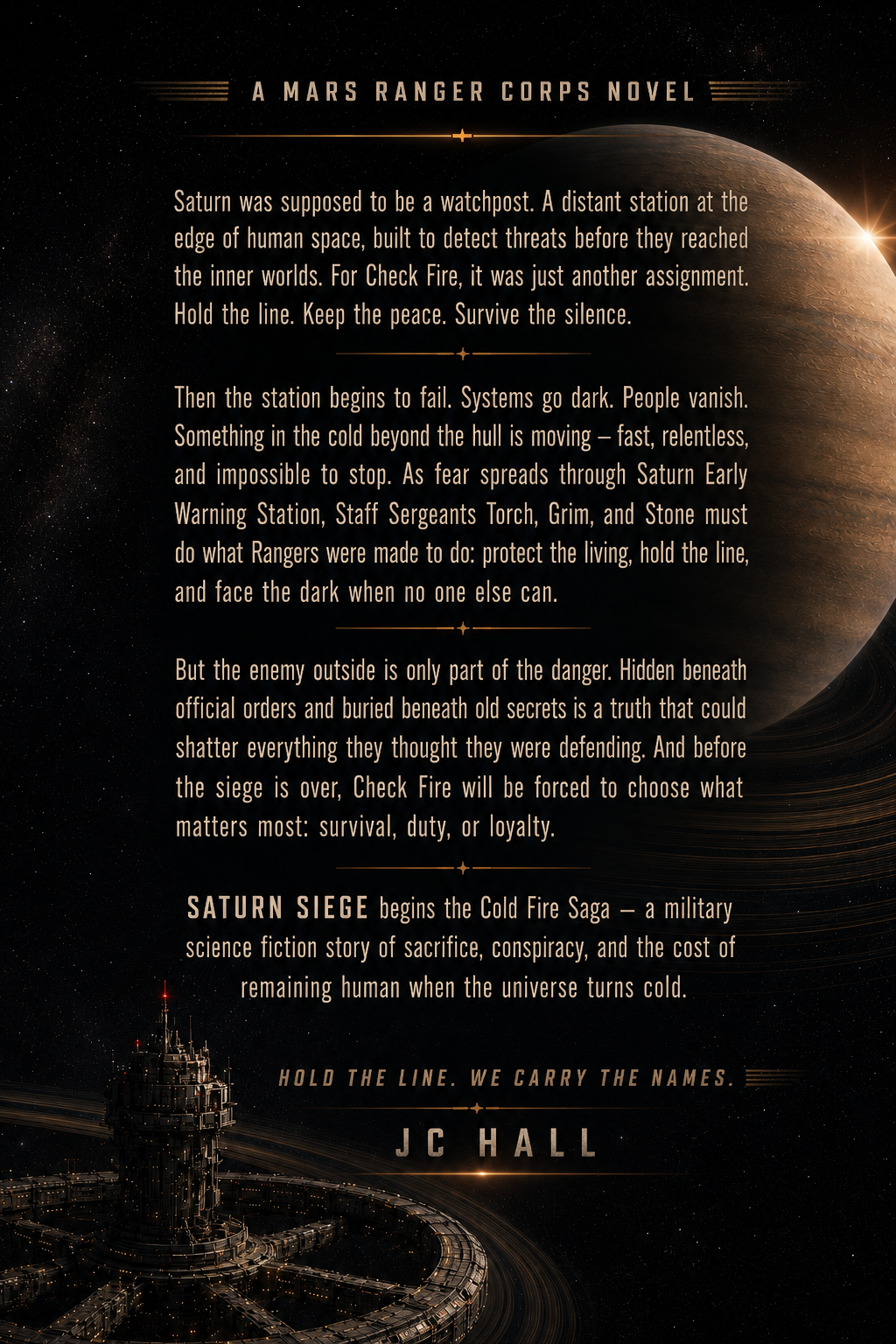 Saturn Siege back cover — Mars Ranger Corps Universe